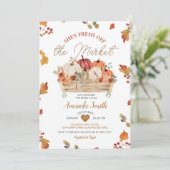 Pompoenen Herfst vers uit de markt Vrijgezellenfee Kaart (Staand voorkant)