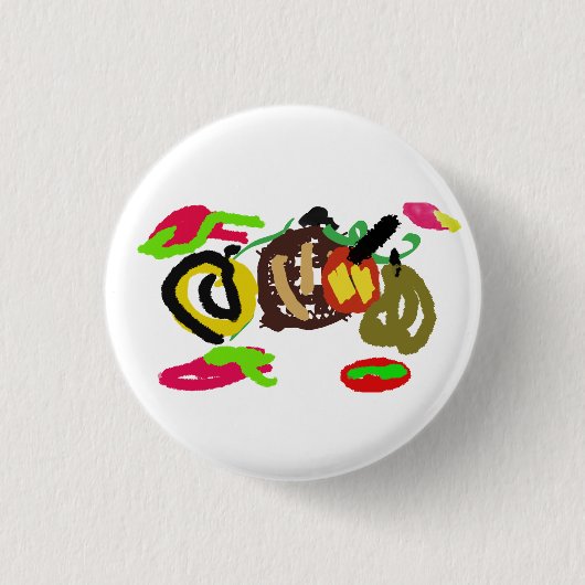 Pompoenen Herfst zoet Ronde Button 3,2 Cm (Voorkant)