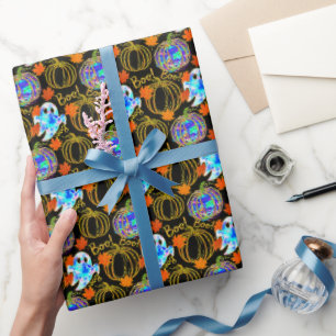 Pompoenen & Herfstbladeren Faux Gold Folie Cadeaupapier