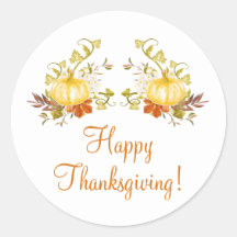 Pompoenen herfstbladeren Happy Thanksgiving Sticke