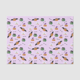 Pompoenen in Costumes Pattern Trick or treat Paars Tissuepapier