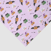 Pompoenen in Costumes Pattern Trick or treat Paars Tissuepapier (Detail)