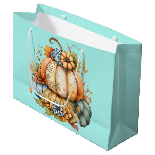 Pompoenen in de herfst groot cadeauzakje (Voorkant Gekanteld)