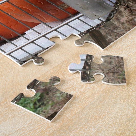 pompoenen in de herfst van winkelwagentje legpuzzel (Zijkant)