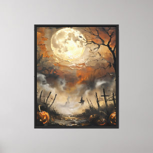 Pompoenen in de Vuurhemel Canvas Afdruk