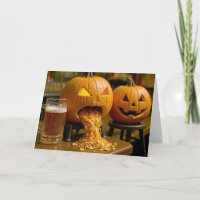 Pompoenen in een bar Halloween verjaardag humor