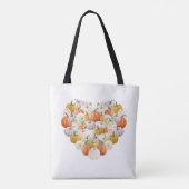 pompoenen in een hart tote bag (Achterkant)
