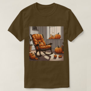Pompoenen in een venster bruin T-shirt