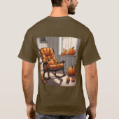 Pompoenen in een venster bruin T-shirt (Achterkant)