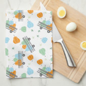 Pompoenen in een wastafel blauw Sinaasappel Theedoek (Quarter Fold)