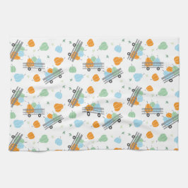 Pompoenen in een wastafel blauw Sinaasappel Theedoek