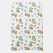 Pompoenen in een wastafel blauw Sinaasappel Theedoek (Verticaal)