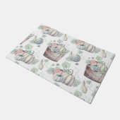 Pompoenen in Houten Emmer in Zachte Waterverven Deurmat (Schuin)