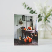 Pompoenen in Kitchen Briefkaart (Staand voorkant)