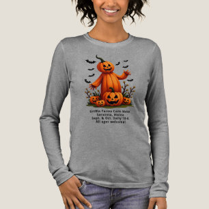 Pompoenen in Vleermuizen Seizoensgebonden Boerderi Tri-Blend Shirt
