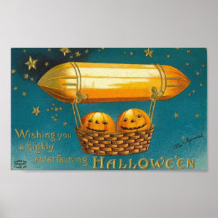 Pompoenen in vliegende mand poster