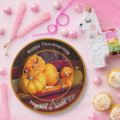 Pompoenen in Wagon gepersonaliseerde Herfst Thanks Papieren Bordje (Feest)