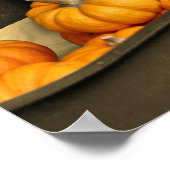 Pompoenen in Wagon  Sepia Partiële Kleur Poster (Hoek)