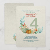 Pompoenen in Waterverf verjaardagsuitnodiging Kaart (Voorkant / Achterkant)