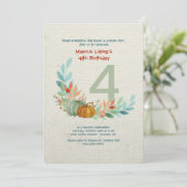 Pompoenen in Waterverf verjaardagsuitnodiging Kaart (Staand voorkant)