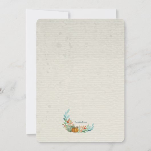 Pompoenen in Waterverf verjaardagsuitnodiging Kaart (Achterkant)