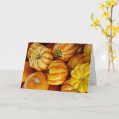 Pompoenen Kalebassen Herfst Thanksgiving Kaart (Gele Bloem)