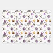 Pompoenen, katten en bloemen, boo Halloween Inpakpapier Vel (Voorkant 3)