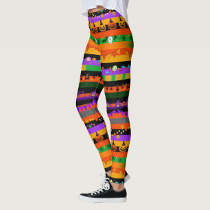 Pompoenen, katten en halloween Party Leggings