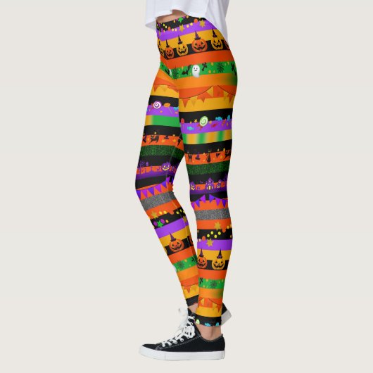 Pompoenen, katten en halloween Party Leggings (Links)