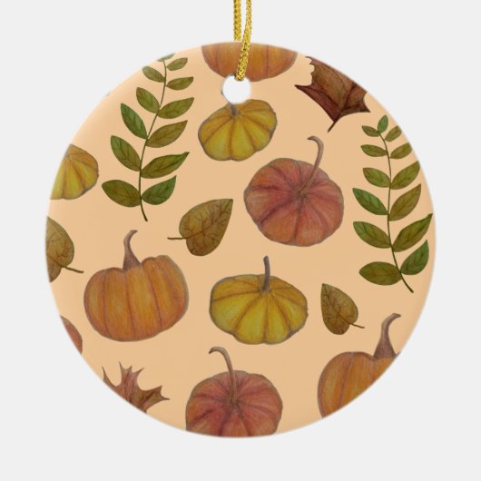 Pompoenen keramisch ornament (Voorkant)