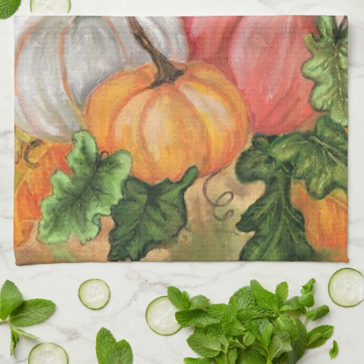 Pompoenen Keukenhanddoek Halloween (Gevouwen)