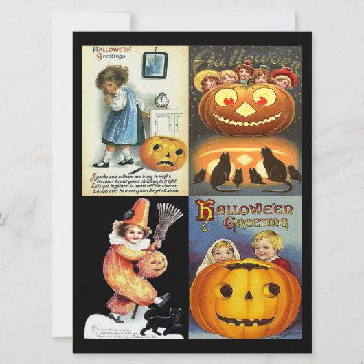  pompoenen Kinder 4 foto's Groot Briefkaart (Voorkant)