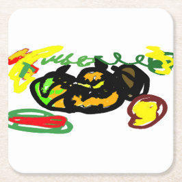 Pompoenen koel kartonnen onderzetters