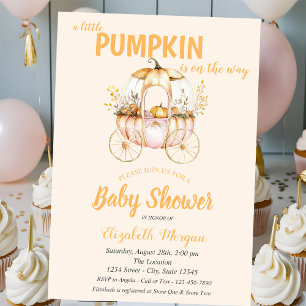 Pompoenen Koets Stippen Baby Shower Kaart