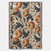 Pompoenen, kraaien en vleermuizen Halloween-patroo Deken (Voorkant Verticaal)