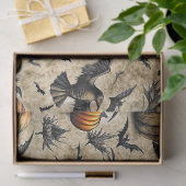 Pompoenen, kraaien en vleermuizen Halloween patroo Tissuepapier (Geschenk)