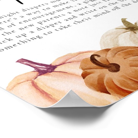 Pompoenen Late Night Luiers Sign Poster (Hoek)