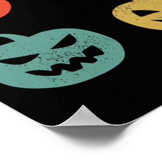  pompoenen leuk Halloween Retro Gift Poster (Hoek)
