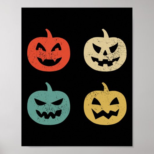  pompoenen leuk Halloween Retro Gift Poster (Voorkant)