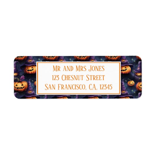 Pompoenen Magic Petten Halloween Etiket (Voorkant)