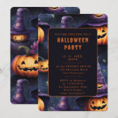 Pompoenen Magic Petten Halloween Uitnodiging Kaart (Voorkant / Achterkant)
