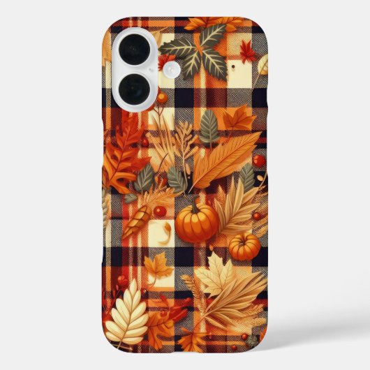 Pompoenen Maple verlaat herfstplaids Case-Mate iPhone Case (Achterkant)