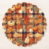 Pompoenen Maple verlaat herfstplaids Kartonnen Onderzetters (Voorkant)