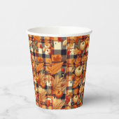 Pompoenen Maple verlaat herfstplaids Papieren Bekers (Links)