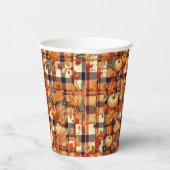 Pompoenen Maple verlaat herfstplaids Papieren Bekers (Rechts)