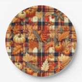 Pompoenen Maple verlaat herfstplaids Papieren Bordje (Voorkant)