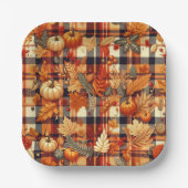 Pompoenen Maple verlaat herfstplaids Papieren Bordje (Voorkant)