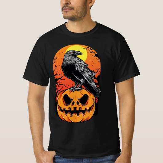 Pompoenen met rog voor halloween t-shirt (Voorkant)
