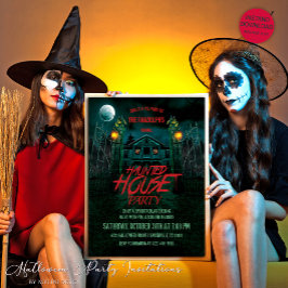 Pompoenen Moon Bats Haunted House Halloween Kaart