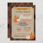 Pompoenen Oogstfeest Rustieke Krijt Uitnodiging (Voorkant / Achterkant)